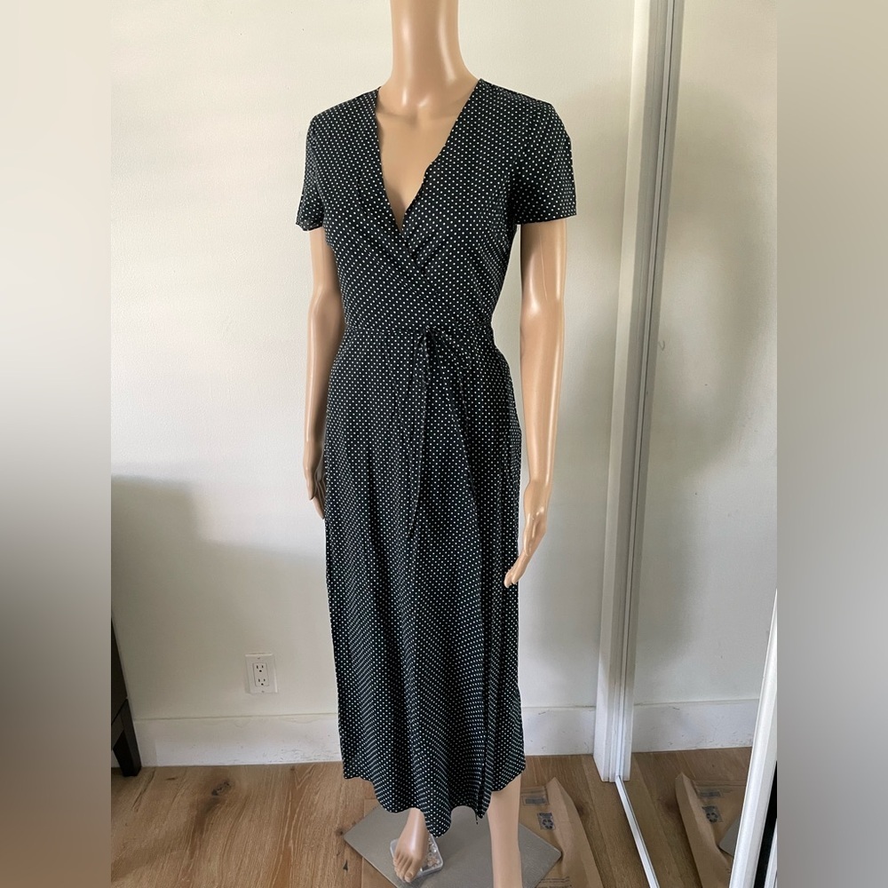 Jenni Kayne Classic Cotton Midi Wrap Dress Polka Dot $295